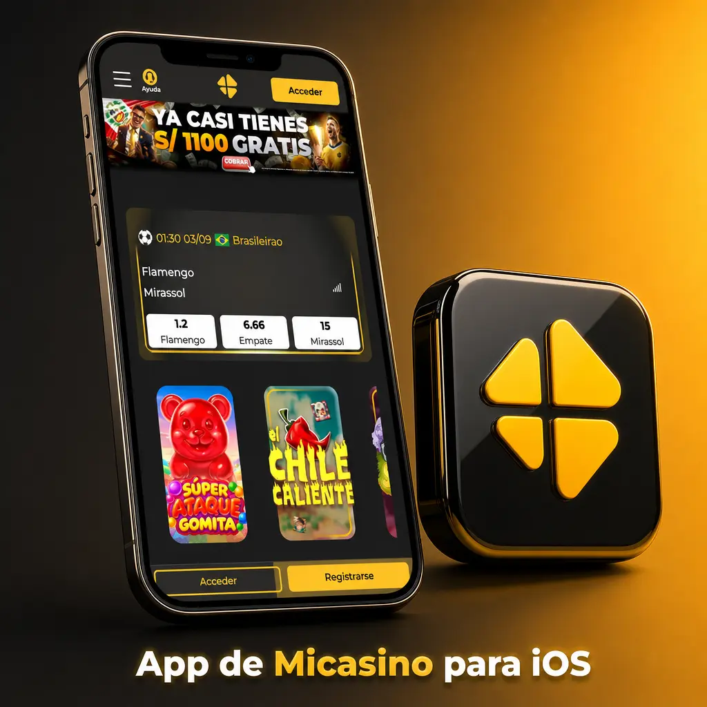 Aplicación de Micasino para iOS en iPhone y iPad con apuestas deportivas, tragamonedas y casino en vivo