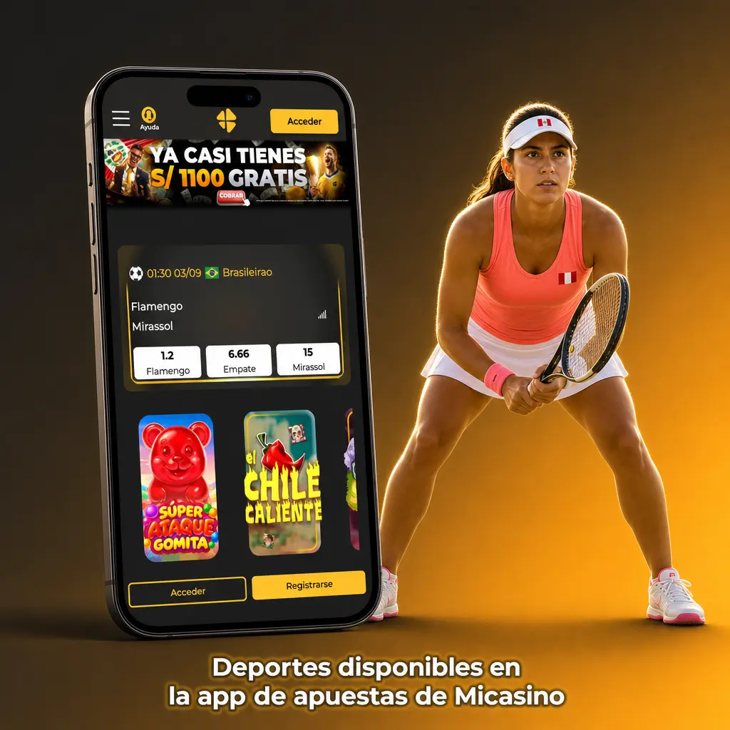 Deportes disponibles en la app de apuestas de Micasino: fútbol, tenis, básquet, vóley, boxeo, MMA y eSports en vivo.