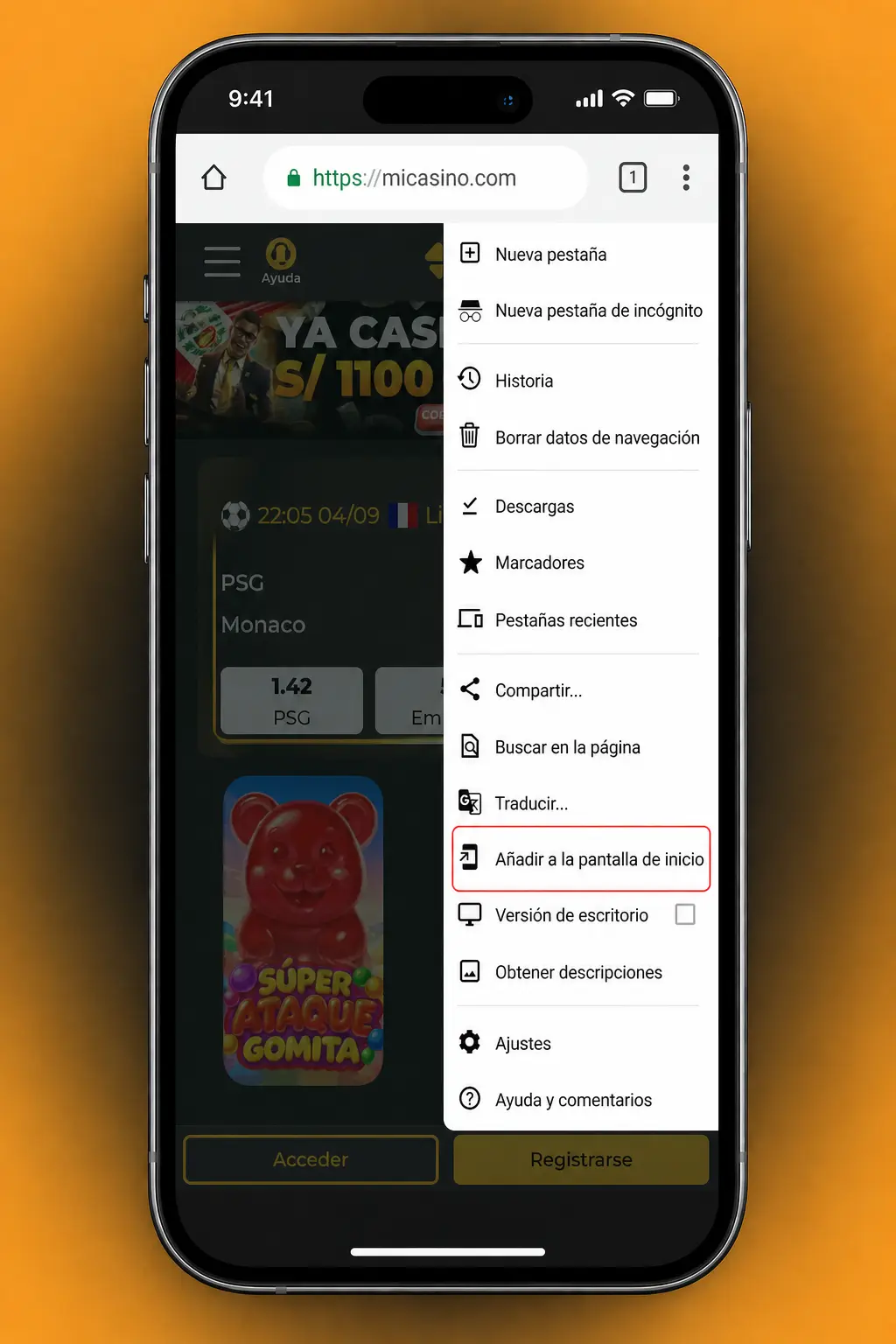 Pasos para descargar e instalar el APK de Micasino en Android desde el navegador del celular