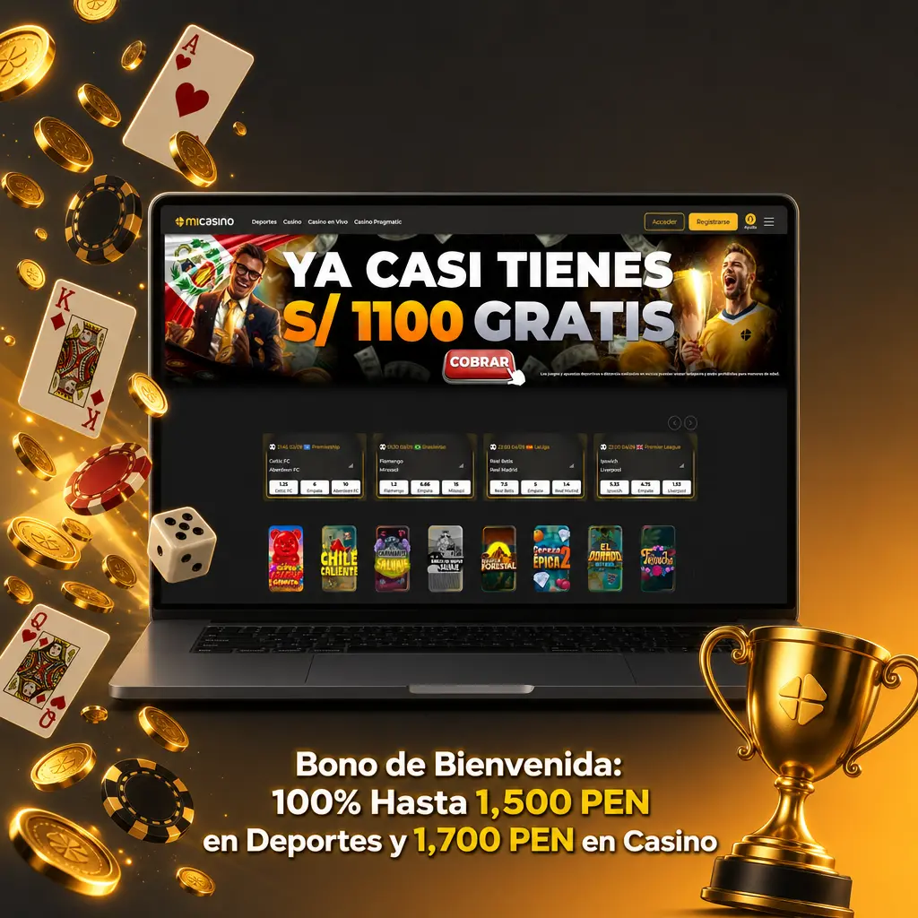 Bono de bienvenida Micasino: 100% hasta 1,500 PEN en deportes y 1,700 PEN en casino para nuevos usuarios